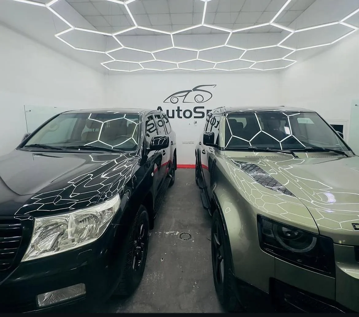 Paint protection film PPF installation on Land Cruiser and Defender at AutoSpa Bahrain, Maqaba