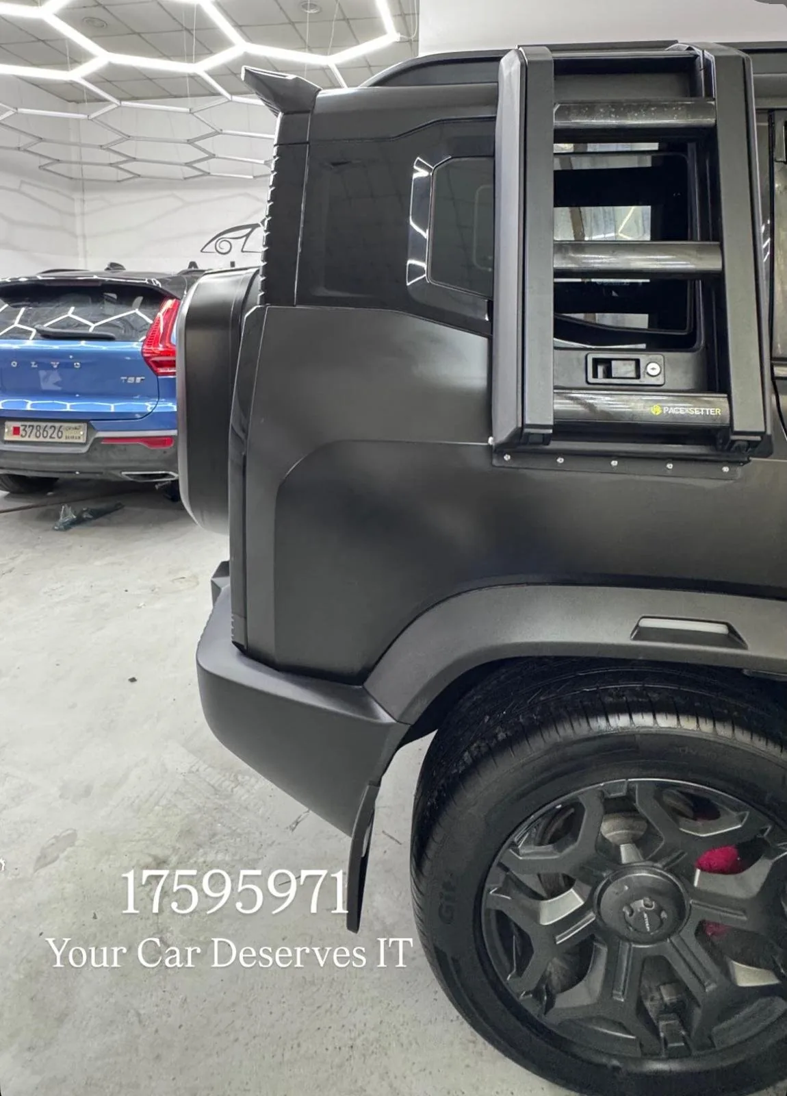 Matte black paint protection film PPF installation at AutoSpa Bahrain, Maqaba